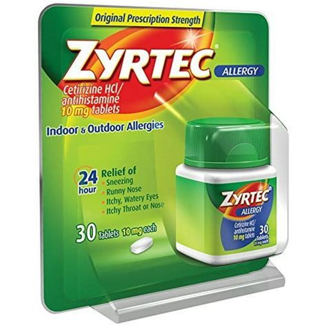 Zyrtec Allergy Tablets, 10 mg, 30 ct - Walmart.com - Walmart.com