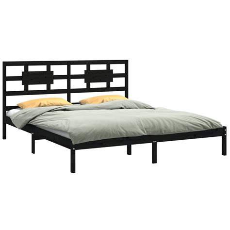 Vidaxl Bed Frame Black Solid Wood X Cm Vidaxl Ie