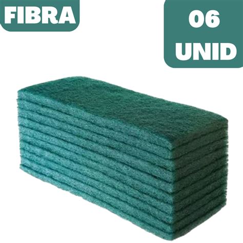 Kit Mop Fibra 6 Fibras VERDE C Esponja Limpeza Pesada Esponja Shopee