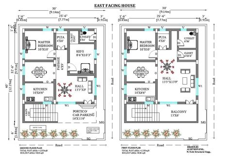 X East Facing House Plan Is Given As Per Vastu Shastra In This