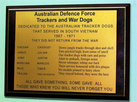 Australian Defence Force Trackers And War Dogs South Vietnam Monument