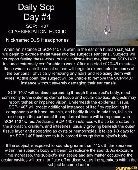 Daily Scp Day 4 Scp 1407 Classification Euclid Nickname Djs