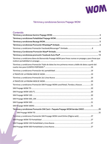 T Rminos Condiciones Prepago Wom Septiembre T Rminos Y