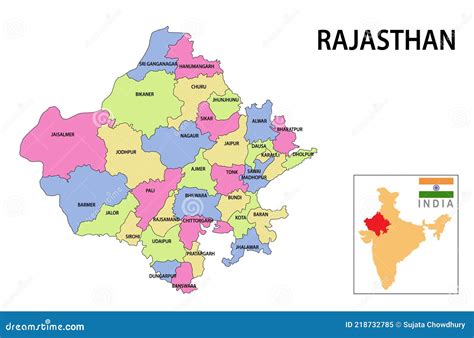 Rajasthan Map Political And Administrative Map Of Rajasthan With