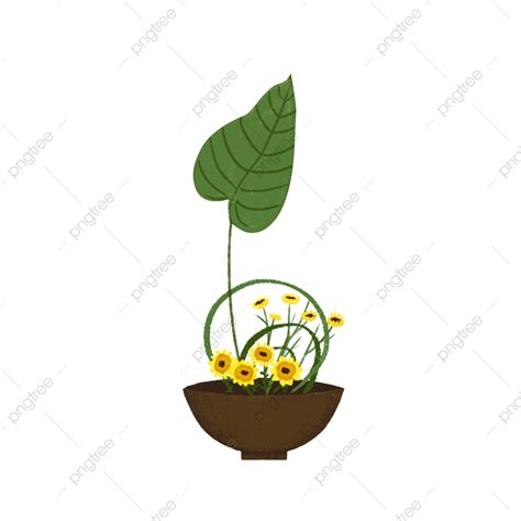 Original Artistic Style Plant Potted Illustration Retro Hand Painted