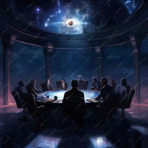 Premium Photo | The Enigmatic Council Secrets Unveiled beneath a Cosmic