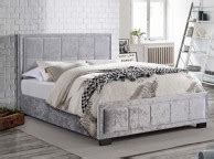 Birlea Hannover Ft Double Steel Crushed Velvet Fabric Bed Frame By Birlea