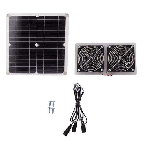 2024 Solar Panel Fan Kit 15w Double Weatherproof Fan With 130cm Extension Cable For Outdoor