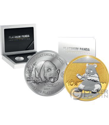 Panda Jubilee Set Moneda Platino Oro Yuan China Cook Islands