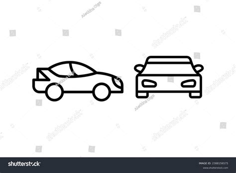 set  cars front side view stock vector royalty