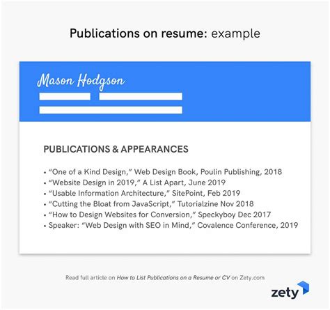 How To List Publications On Resume Or Cv Template