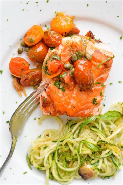 Pan Roasted Salmon With Tomato Vinaigrette Paleo Gluten Free Recipe Salmon Recipes