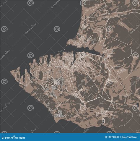 Map Of The City Of Sevastopol, Crimea Royalty-Free Stock Photography ...