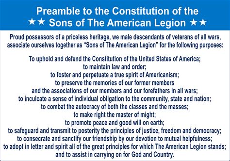 Sal Preamble Poster American Legion Flag And Emblem