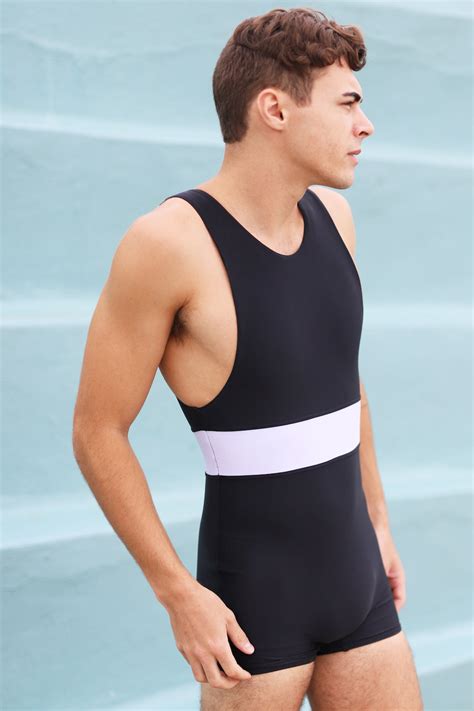 Mens One Piece Swimsuit Recycled Nylon Lycra