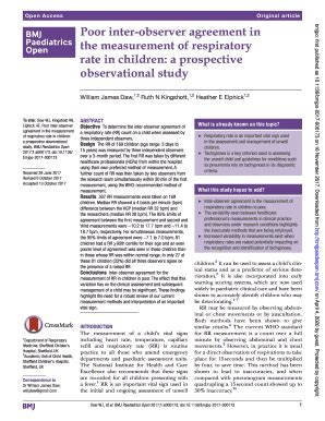 Fillable Online Poor Inter Observer Agreement In The Measurement Of