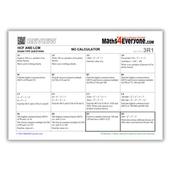 Hcf And Lcm Gcse Maths Revision Resources Teachwire