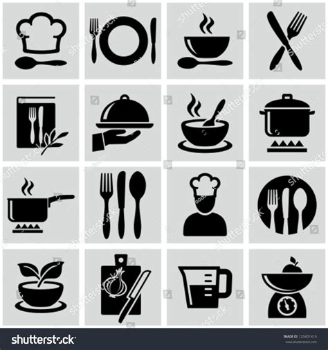 Cooking And Kitchen Icons Stock Vector 120401410 Shutterstock