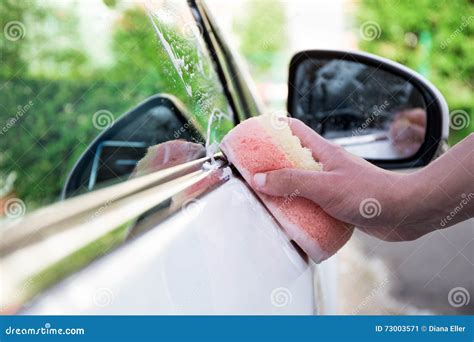 Handle Car Wash Concept - Male Hand with Sponge Stock Image - Image of ...