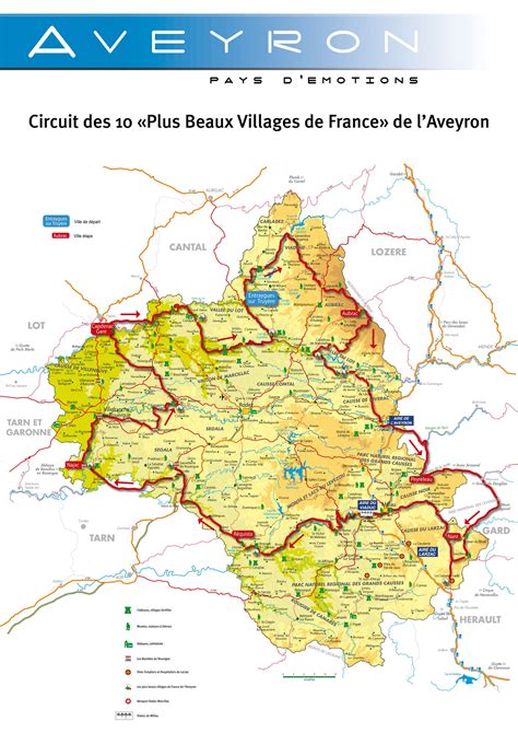 Aveyron Carte Touristique Archives Voyages Cartes