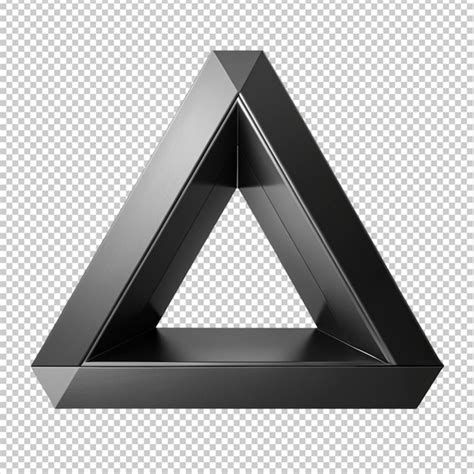 Penrose triangle black circle isolated on transparent background ...