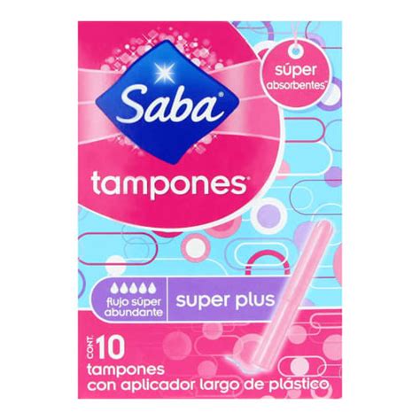 Comprar Tampones saba súper plus con aplicador largo 10 pzas Prixz