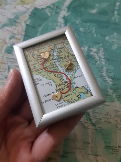 long distance gift  maps   custom map gift maps  frame