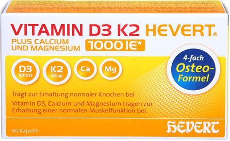 Vitamin D3 K2 Hevert Plus Calcium Und Magnesium 1 000 I E Mit 4 Fach