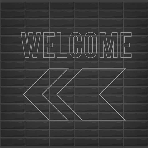 Welcome Neon Sign With Monochrome Black And White Colors And Bricks