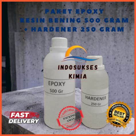 Jual Epoxy Resin Bening 500 Gram Hardener 250 Gram Shopee Indonesia