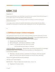 KRM Test 1 Pdf 1 KRM 210 Study Unit 1 3 Please Note That These Notes