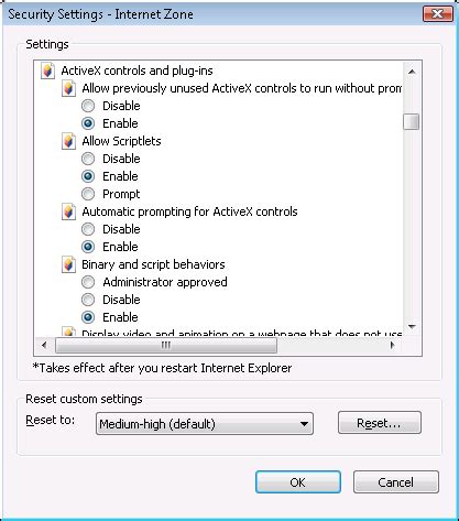 Internet Explorer Settings PowerServer Toolkit User Guide