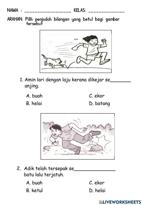 Penjodoh Bilangan Online Exercise For Tahun 1 Hingaa 6 Live Worksheets