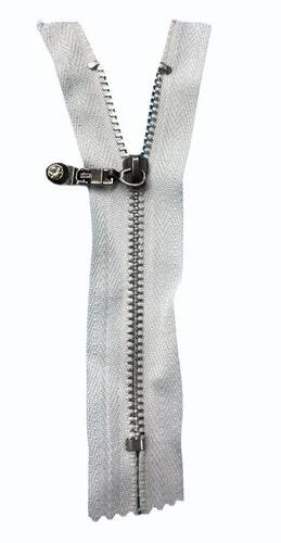 Open End White Metal Zipper For Garments Size Dimension 10 X 2 5