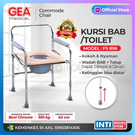 Promo GEA Toilet Portable Lipat COMMODE CHAIR FS 896 Kursi BAB