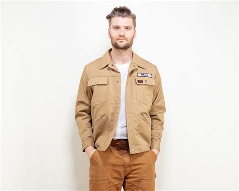 Vintage Brown Work Jacket Vintage Chore Jacket 1990s Men Workwear