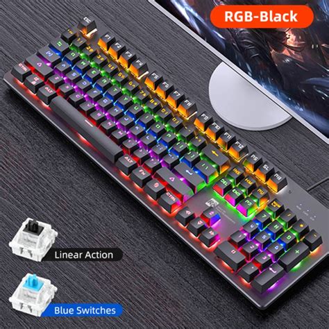 Professional Wired Mechanical Blue Switches RGB Gaming Keyboard