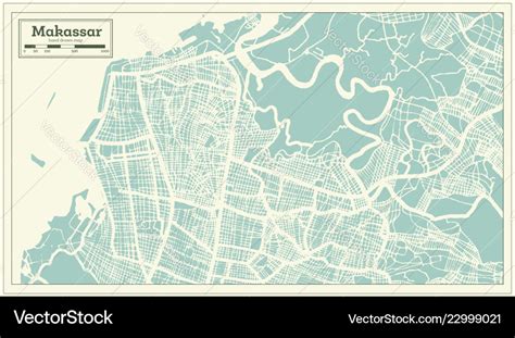 Makassar indonesia city map in retro style Vector Image