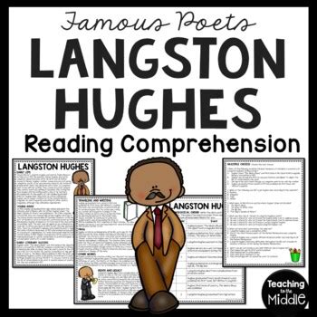 Langston Hughes Biography Reading Comprehension Worksheet Harlem