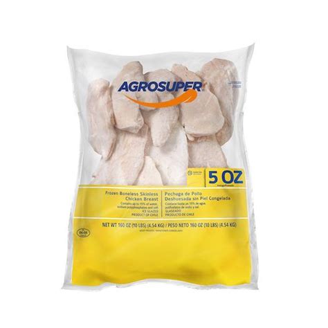 Agro Super Boneless Skinless 5 Ounce Marinated Chicken Breast 10 Pound