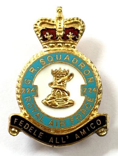 Sally Bosleys Badge Shop Raf No 224 Ground Reconnaissance Squadron Badge C1950s