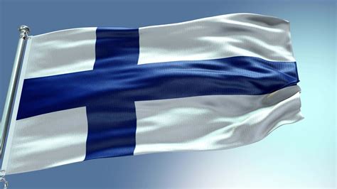 4k Render Finland Flag Video Waving In Wind Finland Flag Wave Loop