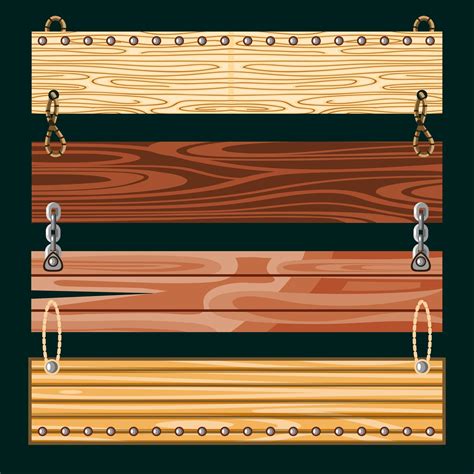 Set Wooden Boards 3720342 Vector Art At Vecteezy