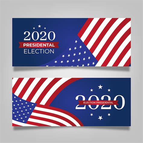 Free Vector 2020 Us Presidential Election Banner Set