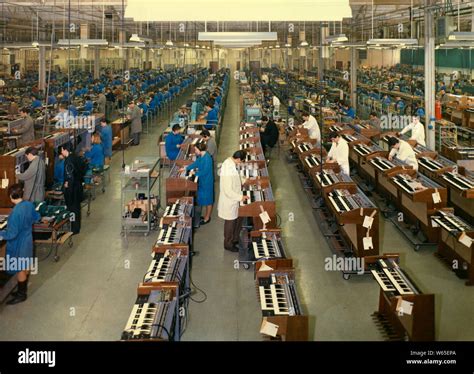 console assembly department, 1960 Stock Photo - Alamy