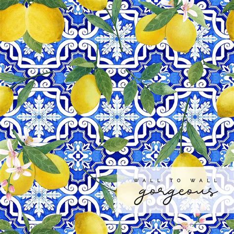 Italian Lemon Wallpaper Removable Wallpaper Watercolor Fruit Peel And