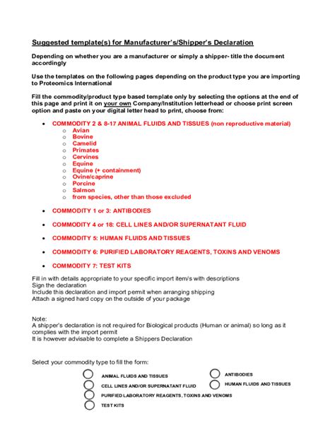 Fillable Online Shipper S Declaration Of Dangerous Goods Example Form