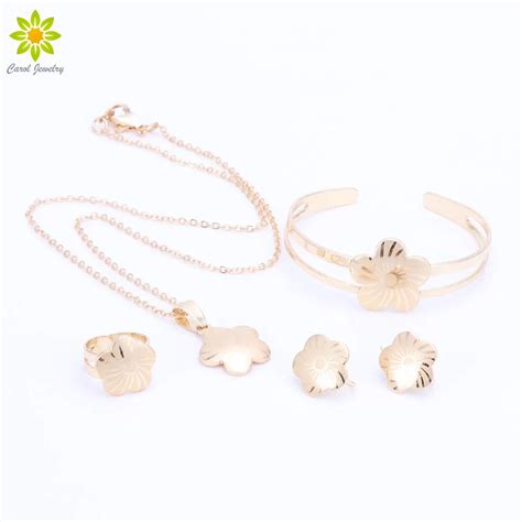 Baby Girls Jewelry Sets Children Gifts Gold Color Kids Jewelry Set ...