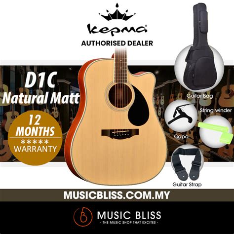KEPMA D1C Dreadnought Acoustic Guitar - Natural Matt | Music Bliss Malaysia