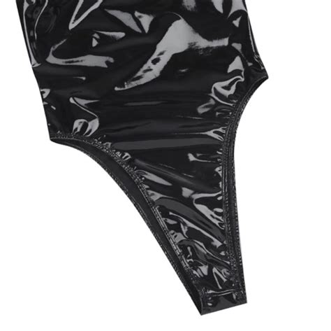 Women S Latex Swimsuits Lingerie Wetlook Leather High Cut Etsy